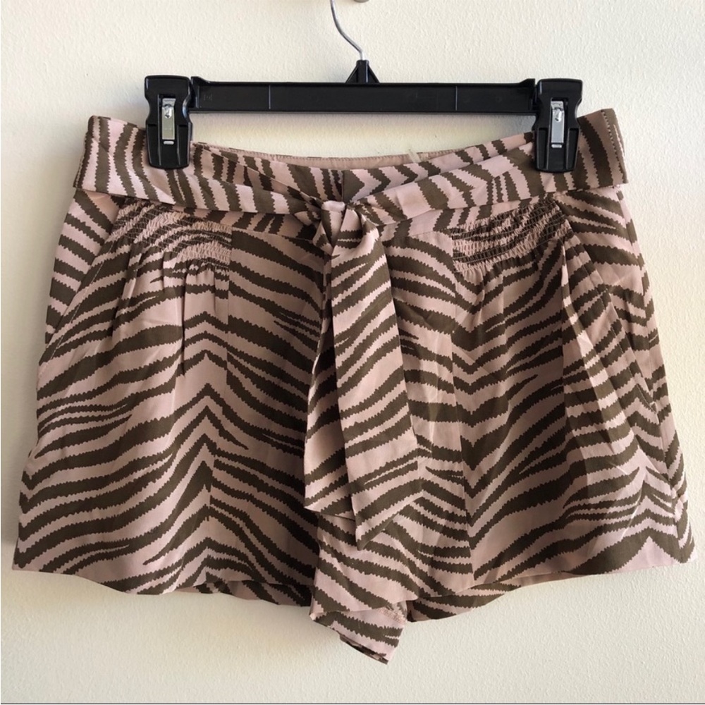 Rebecca Taylor Silk Zebra Print Shorts